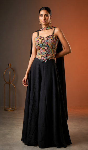 Detailed close up of handcrafted zari embroidery details at Paras Lifestyle Arera Colony Bhopal